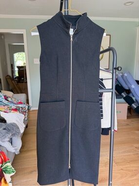 L'AGENCE Black Sleeveless Zip-Front Mini Dress